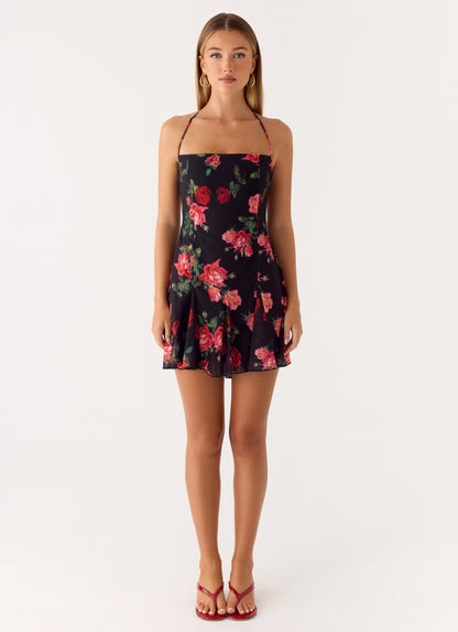 Women's Polyester Mini Dress | Elegant Halter Neck Cocktail Dress 0
