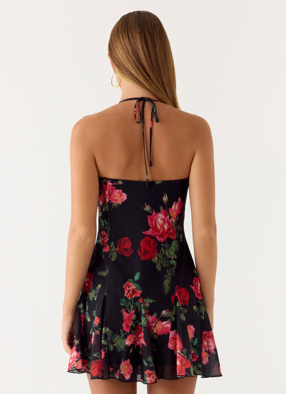 Women's Polyester Mini Dress | Elegant Halter Neck Cocktail Dress 2