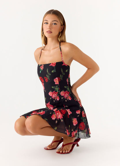Women's Polyester Mini Dress | Elegant Halter Neck Cocktail Dress 4