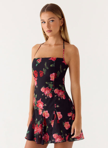 Women's Polyester Mini Dress | Elegant Halter Neck Cocktail Dress 5