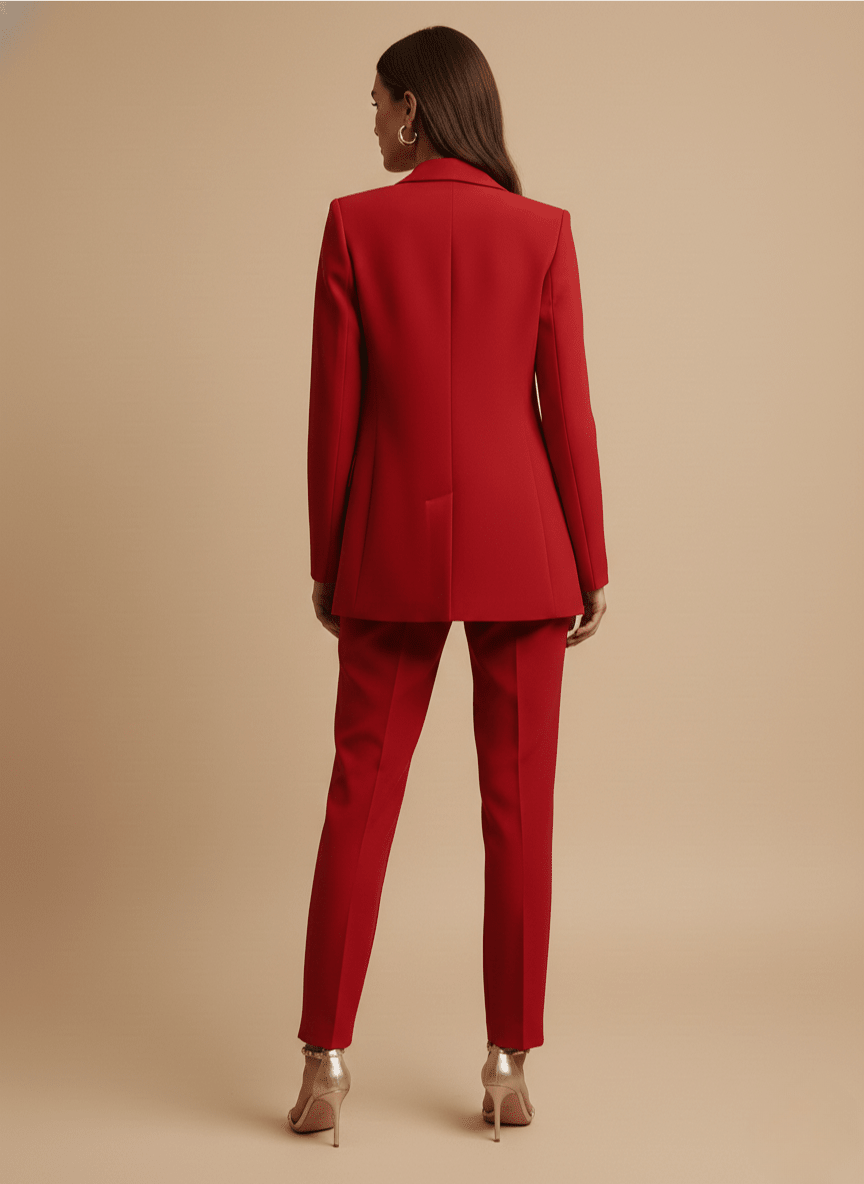Women's Longline Single-Breasted Blazer & Straight-Leg Suit – Tailored