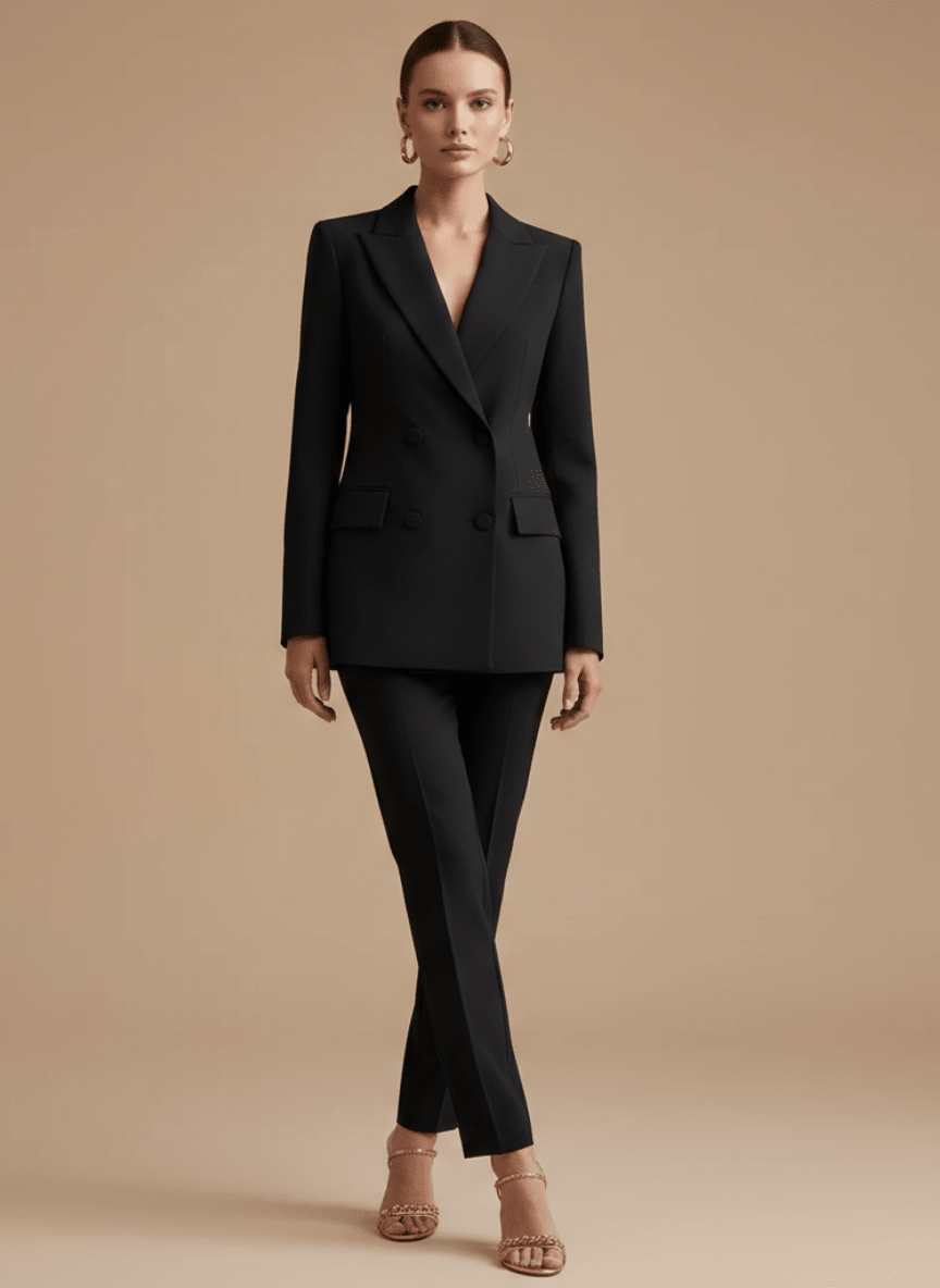 Women's Longline Single-Breasted Blazer & Straight-Leg Suit – Tailored