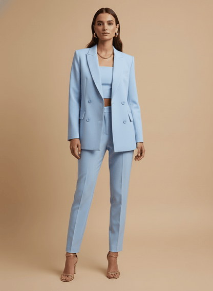 Women's Longline Single-Breasted Blazer & Straight-Leg Suit – Tailored