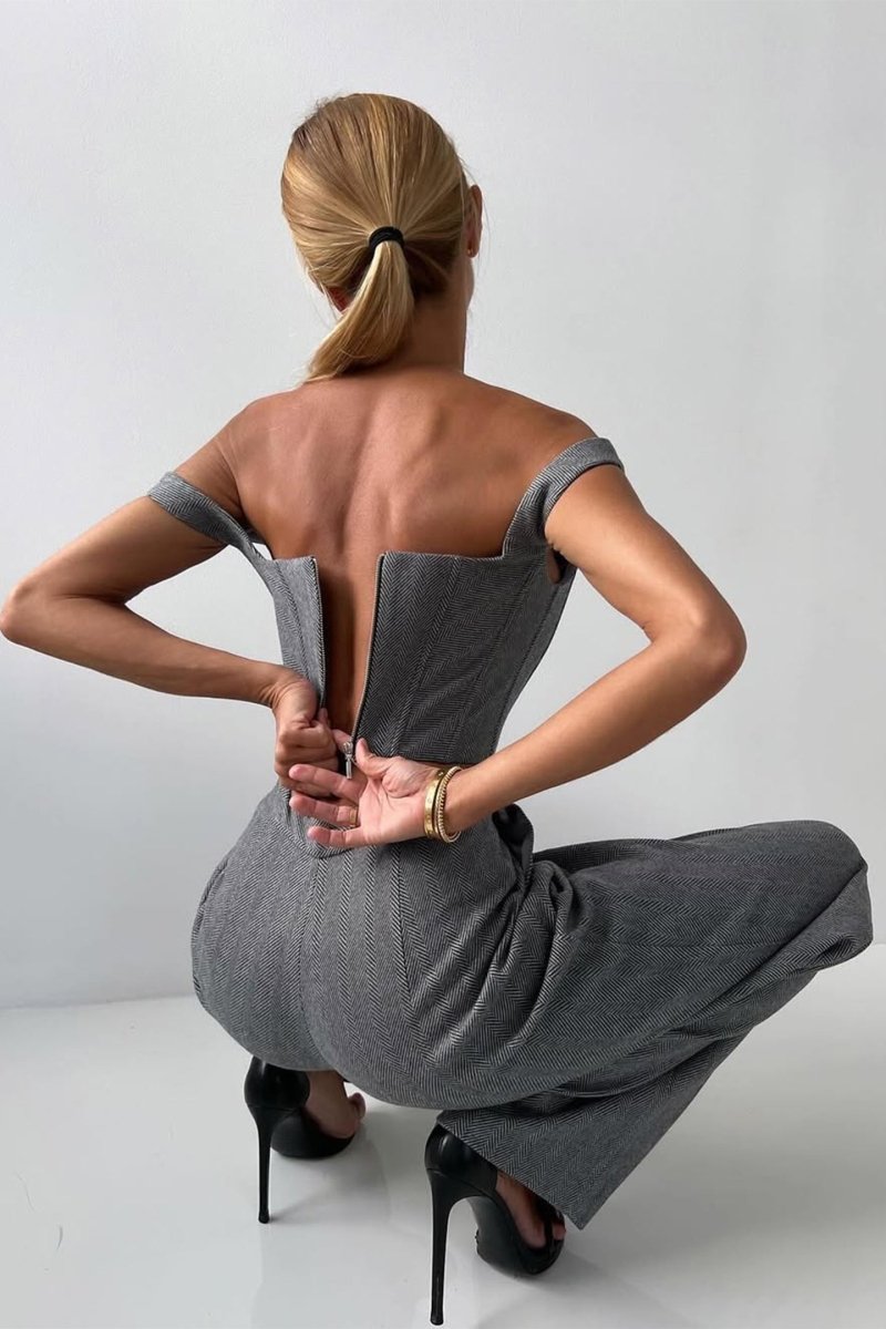 Women's 3-Piece Blazer Corset Top Wide-Leg Trouser Suit Set
