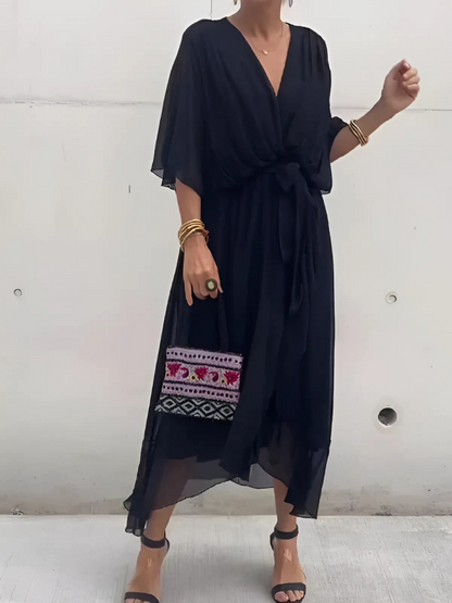 Elena Wrap Midi Dress | Premium Casual