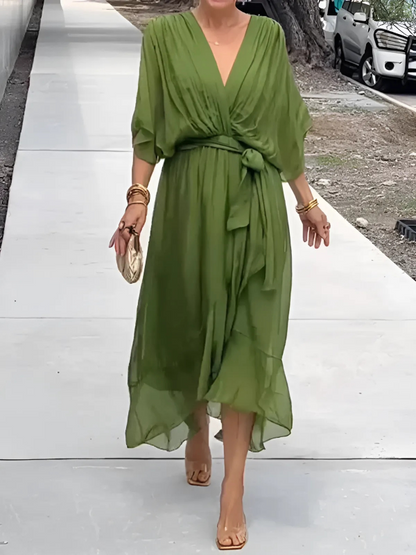 Elena Wrap Midi Dress | Premium Casual
