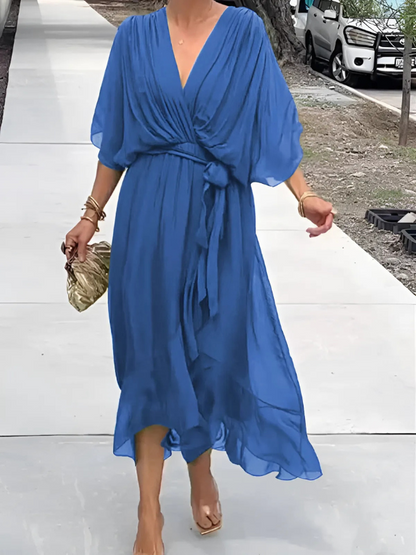 Elena Wrap Midi Dress | Premium Casual