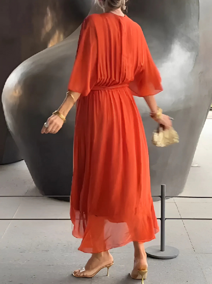 Elena Wrap Midi Dress | Premium Casual