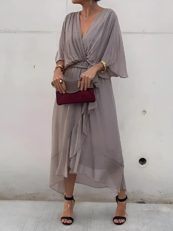 Elena Wrap Midi Dress | Premium Casual